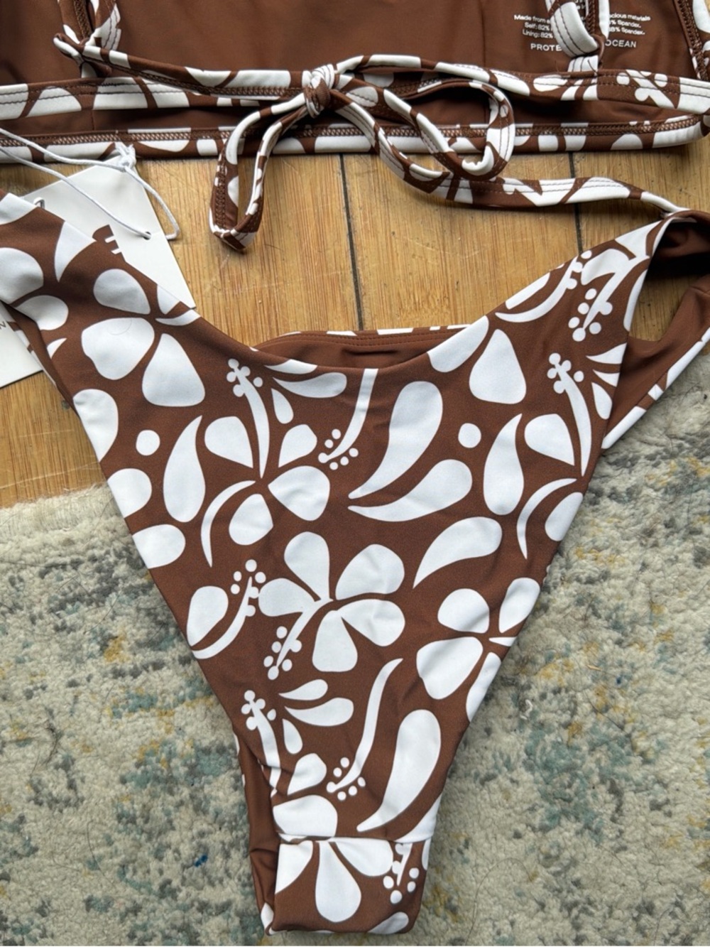 Abysse Brown & White Floral Bikini Set - Picture 7 of 8